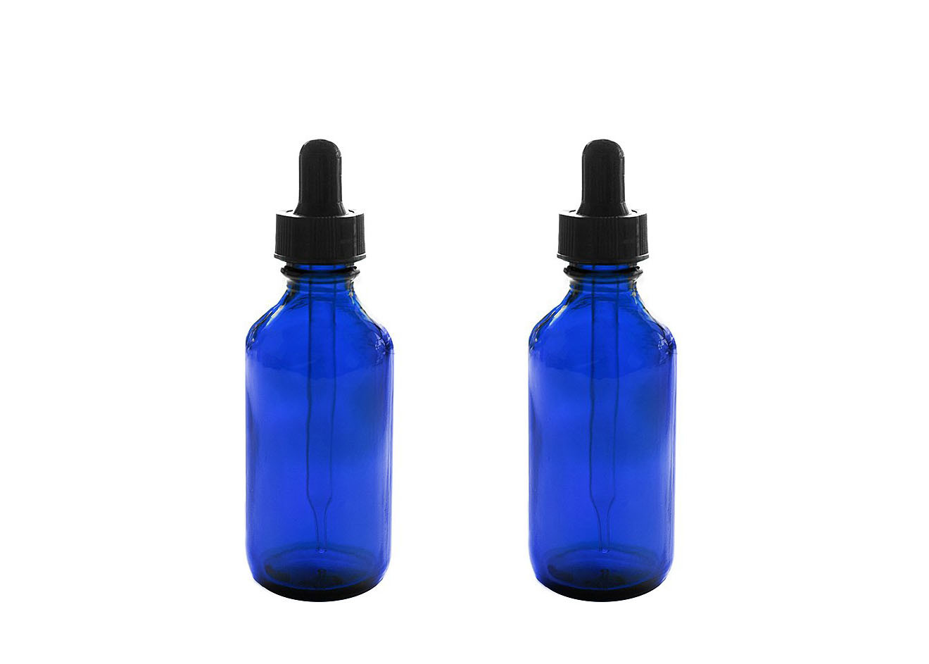 Blauwe Lege Etherische olieflessen die de Chemische producten van de Parfumschemie opslaan
