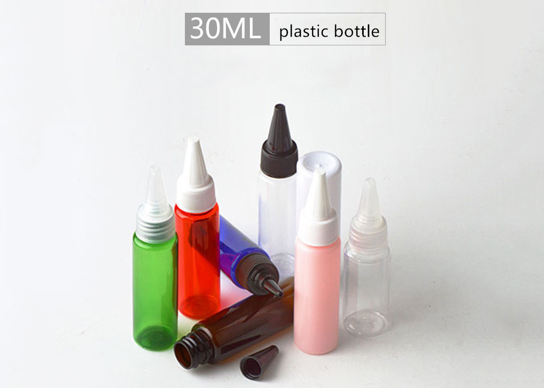 Kleurrijke Plastic Waterflessen, HUISDIERENpp 30ml Kleine Plastic Flessen met Deksels