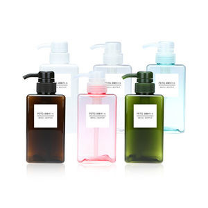 Plastic lege doorzichtige Amber PETG Shampoo Verpakking Vierkante Plastic zeep schuim fles