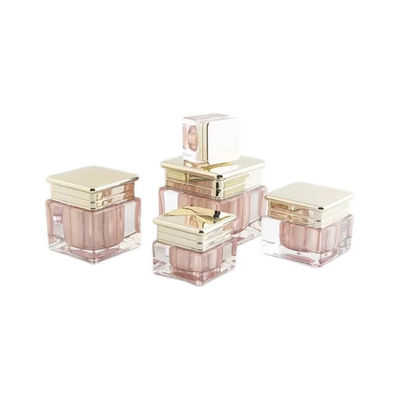 Luxe roze acryl lotion pompfles met gouden dop, lekkagebestendige cosmetische pompfles voor huidverzorging verpakking