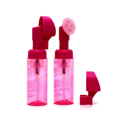 Persoonlijke verzorgingsproducten 43 mm Roze hartvorm Silicone borstel schuimpomp met opdracht op maat