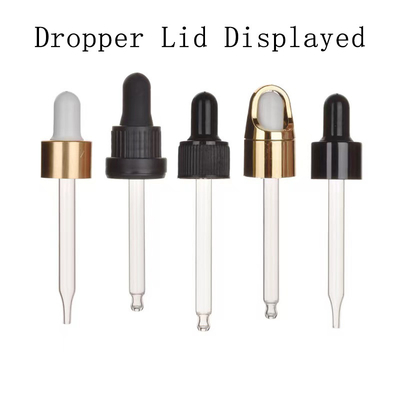18 mm 20 mm 24 mm essentiële olie flessen glazen dropper met custom rubber