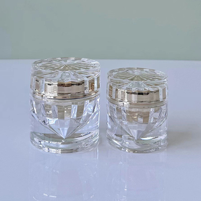 Diamantvormige acrylcrème pot Plastic fles Schroef dop Oogcrème fles