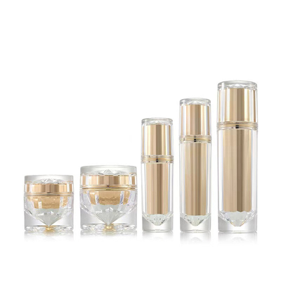 Diamantvormige acrylcrème pot Plastic fles Schroef dop Oogcrème fles