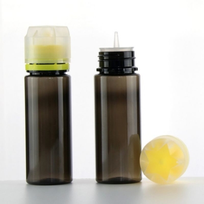50 ml Smoke Oil Liquid Lange plastic flessen voor olie sap met kinderdichte verpakkingslotion Afwerking Matte afwerking