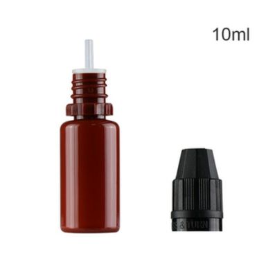 Transparante zwarte plastic druppelfles voor e-liquid met kindveilige, manipulatiebestendige dop