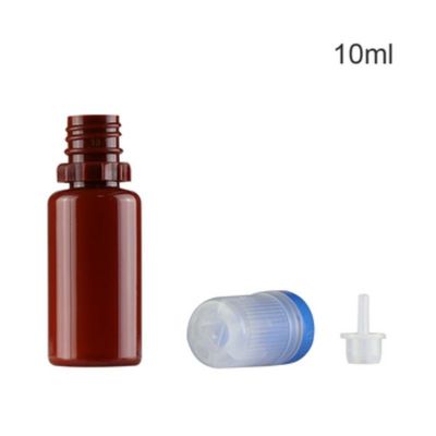 Transparante zwarte plastic druppelfles voor e-liquid met kindveilige, manipulatiebestendige dop