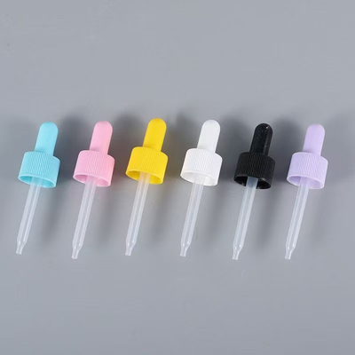 Custom Color 18mm 24mm geribbde PP Plastic Dropper met Plastic Pipette Professionele Liquid Dispensing Tool