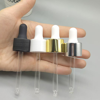 Aanpasbare kleur 18 mm 24 mm aluminium sluiting Plastic dropper voor essentiële oliefles