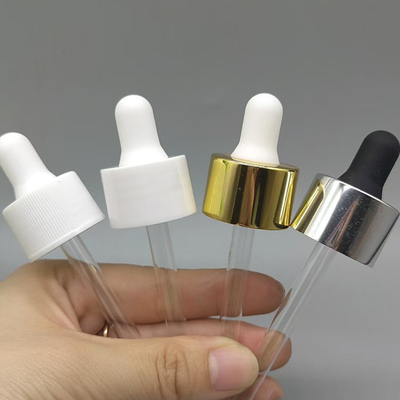 Aanpasbare kleur 18 mm 24 mm aluminium sluiting Plastic dropper voor essentiële oliefles