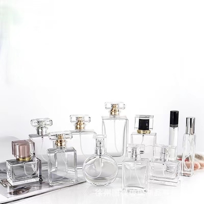 30 ml 50 ml 75 ml kubusvormig glas Parfum mist fles met glanzende dop