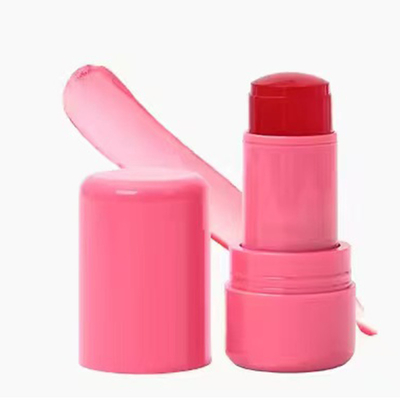 Warm stempelen oppervlakte behandeling 3G lege gebovelde mond Lipstick buis met rubberen zegel schroef sluiting Plastic Langdurig