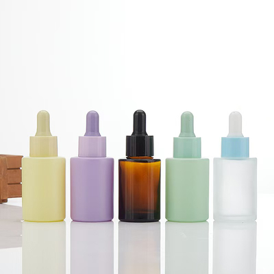 Lege etherische olie fles aangepaste kleur met zwarte druppelaar 5ml 10ml 15ml 20ml 30ml 50ml 100ml