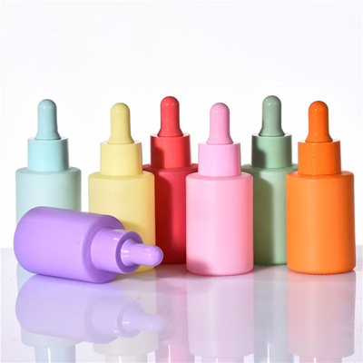 Lege etherische olie fles aangepaste kleur met zwarte druppelaar 5ml 10ml 15ml 20ml 30ml 50ml 100ml