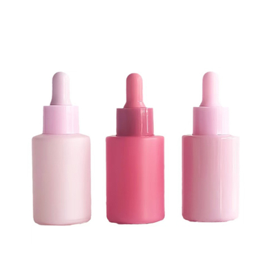 Macaronkleur essentiële olie fles van 30 ml met plastic PP pomp en glazen materiaal
