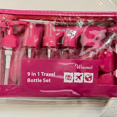 60 ml 9pcs Set Plastic Travel Set Fles Zipper Bag Set Cosmetische container Lotion Pump Spray Flip Cap Fles