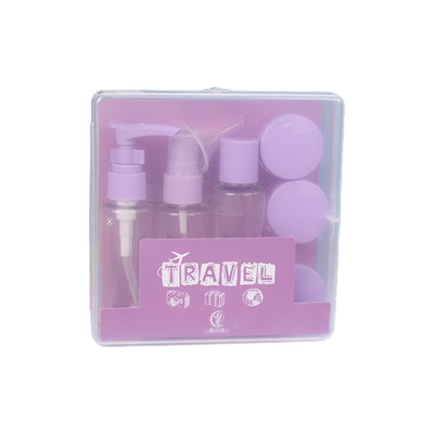 50ml 7-delige set plastic reisset flesje ritssluiting tas set cosmetica container spray flip cap