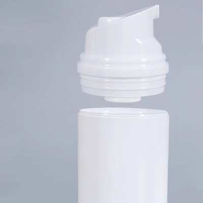 Witte Kleur Crimp Pomp Airless Dispenser Fles Met 30ml 50ml 80ml 100ml Ondersteuning Maatwerk