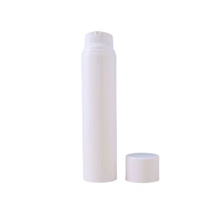 Witte Kleur Crimp Pomp Airless Dispenser Fles Met 30ml 50ml 80ml 100ml Ondersteuning Maatwerk
