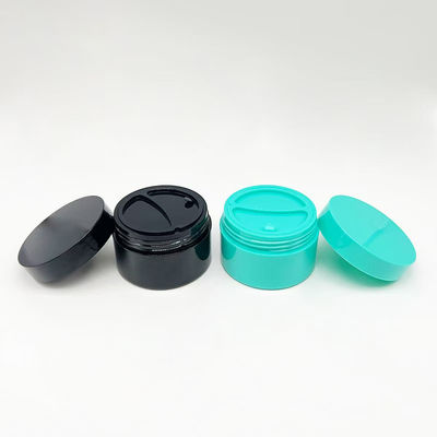 Eco-vriendelijk 50g+50g Matt oppervlak Dubbellaag Creme Jar Met Lepel