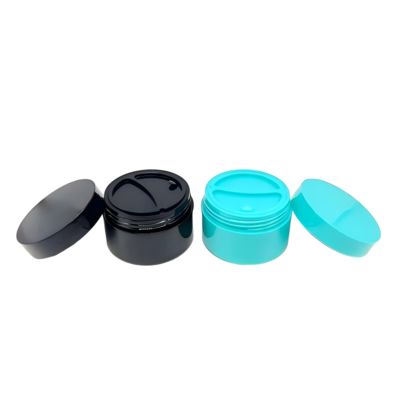 Eco-vriendelijk 50g+50g Matt oppervlak Dubbellaag Creme Jar Met Lepel