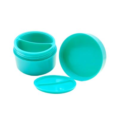 Eco-vriendelijk 50g+50g Matt oppervlak Dubbellaag Creme Jar Met Lepel
