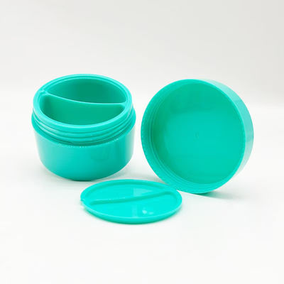 Eco-vriendelijk 50g+50g Matt oppervlak Dubbellaag Creme Jar Met Lepel