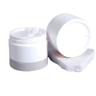 50g Lege Plastic PP Cosmetica Pot  Plastic PP Witte Cosmetica Pot Met Lepel En Afdichtring/gezichtscrème Pot