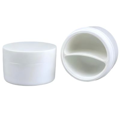 50g Lege Plastic PP Cosmetica Pot  Plastic PP Witte Cosmetica Pot Met Lepel En Afdichtring/gezichtscrème Pot