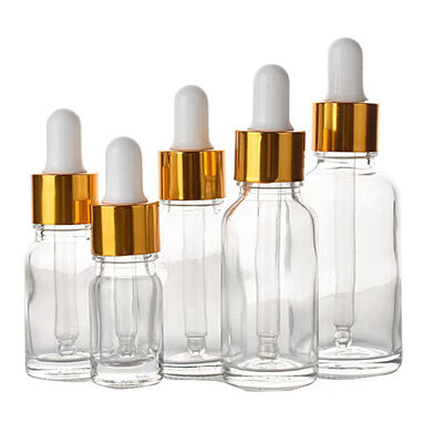 30 ml 50 ml 100 ml Amber essentiële olie glazen flessen met orifice reducer Euro dropper en tamper proof cap