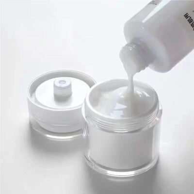 Dubbele wand 15 ml 30 ml 50 ml 100 ml Top Liquid Outlet Silk Screen Press Type Airless Cream Jar voor persoonlijke verzorgingscrème
