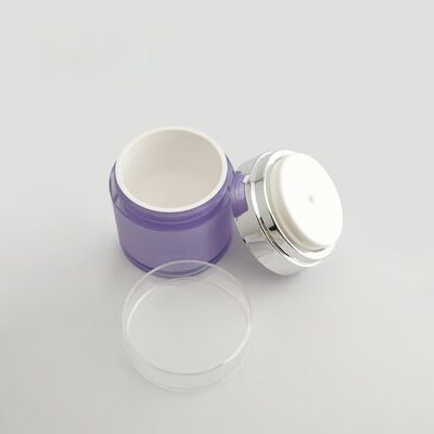 50g Cylinder Shape Replaceable Liner Cream Container Acrylic Material Airless Bottle