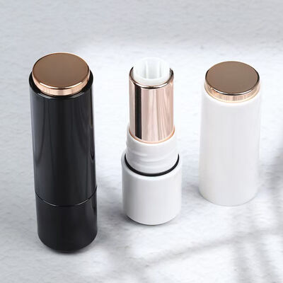 Groothandel Luxe 3.5G Plastic Witte Zwarte Gouden Lippenstift Tubes met Afdichtring