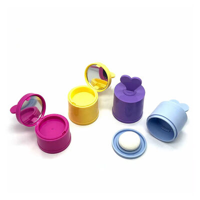 Groothandel 4G plastic cilinder poederdozen met poederdons & spiegel verpakking voor blush & haarlijn