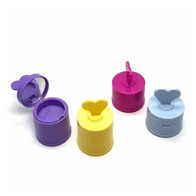 Groothandel 4G plastic cilinder poederdozen met poederdons & spiegel verpakking voor blush & haarlijn