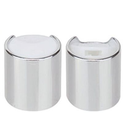 24/410 PP Ronde pers metalen dop Goud/Zilver Plastic Disc Top Lid UV Geprinte 24 mm schroefdop voor verschillende flessen voor persoonlijke verzorging