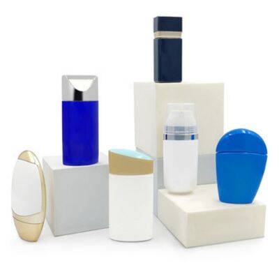 50 ml zonnebrandcrème fles zilveren dop ovale plastic cosmetische container Foundation BB Cream huidverzorging