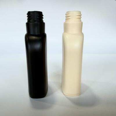 28 mm 200 ml HDPE 33 g Mat zwart/beige lege plastic fles voor shampoo lotion cosmetische verpakking