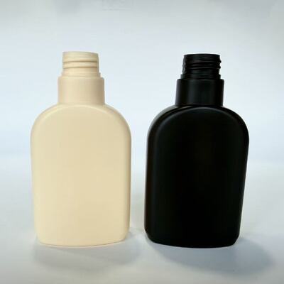 28 mm 200 ml HDPE 33 g Mat zwart/beige lege plastic fles voor shampoo lotion cosmetische verpakking