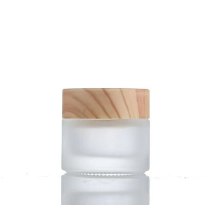 5g 10g 15g 30g 50g lege glazen potten met bevroren crème hervulbare cosmetica natuurlijke hout waterdichte opslag voor reizen voor oogcrème gezicht masker huidverzorging