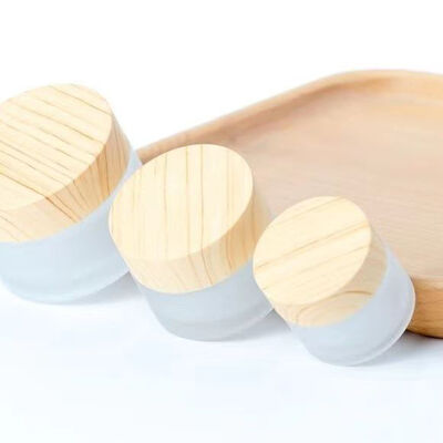 5g 10g 15g 30g 50g lege glazen potten met bevroren crème hervulbare cosmetica natuurlijke hout waterdichte opslag voor reizen voor oogcrème gezicht masker huidverzorging