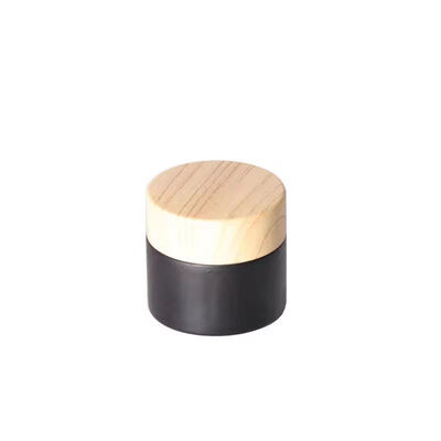 5g 10g 15g 30g 50g Lege Matglas Crème Potten Cosmetische Natuurlijke Hout Lekvrije containers voor Oogcrème Gezichtsmasker Huidverzorging