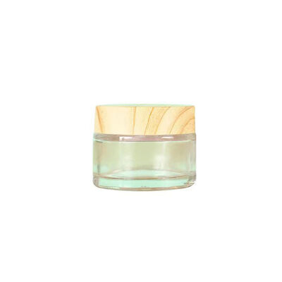 5g 10g 15g 30g 50g Lege Matglas Crème Potten Cosmetische Natuurlijke Hout Lekvrije containers voor Oogcrème Gezichtsmasker Huidverzorging