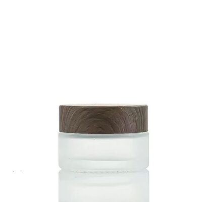 5g 10g 15g 30g 50g Lege Matglas Crème Potten Cosmetische Natuurlijke Hout Lekvrije containers voor Oogcrème Gezichtsmasker Huidverzorging