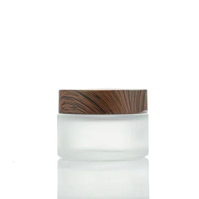 5g 10g 15g 30g 50g Lege Matglas Crème Potten Cosmetische Natuurlijke Hout Lekvrije containers voor Oogcrème Gezichtsmasker Huidverzorging