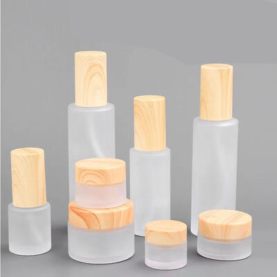 5g 10g 15g 30g 50g Lege Matglas Crème Potten Cosmetische Natuurlijke Hout Lekvrije containers voor Oogcrème Gezichtsmasker Huidverzorging