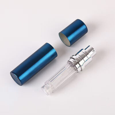 Luxe roze aluminium draagbare parfumspuitfles met metalen ring