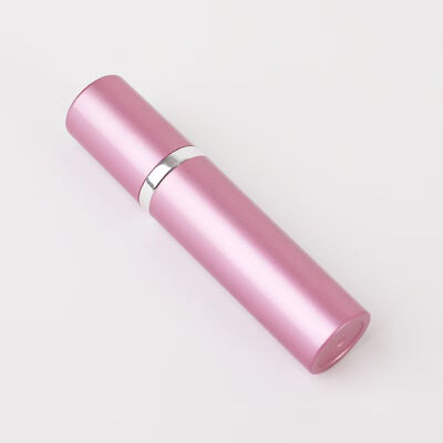 Luxe roze aluminium draagbare parfumspuitfles met metalen ring