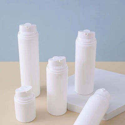 Aanpasbare Witte Snap Lock Airless Vacuümpomp Fles Huidverzorging Lotion Serum 30/50/75ml Container Custom Logo Kleur
