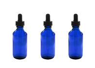 Blauwe Lege Etherische olieflessen die de Chemische producten van de Parfumschemie opslaan